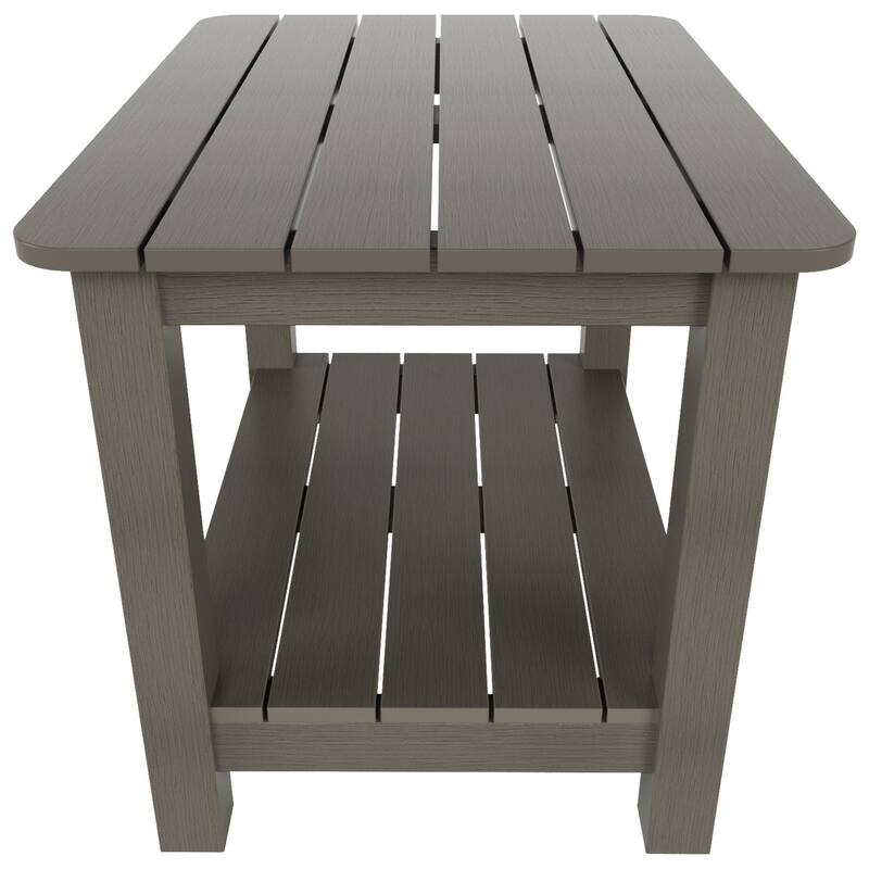 Vineyard HIPS Outdoor Folding Eco-Friendly All Weather Seashell Adirondack Chairs with Side Table (3-Piece Set)