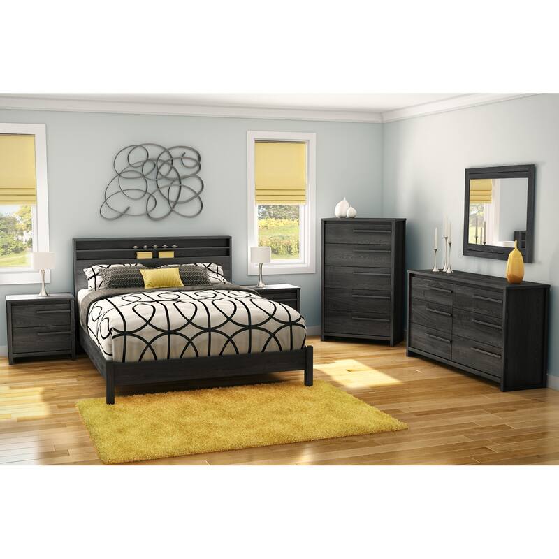 Contemporary 2-drawer Laminated Particleboard Nightstand - Gray Oak
