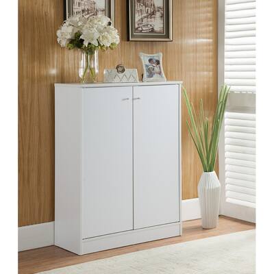 32.5 in.W 5-Tier Shoe Cabinet with Metal Knob Handles and 2-Door