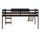 preview thumbnail 7 of 12, Espresso Twin Size Solid Wood Loft Bed with Slide