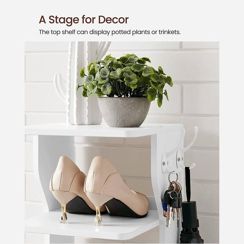 Metal Space-Saving 7-Tier Slim Shoe Storage Rack with Durable Shelves - 11.8”D x 10.4”W x 43.5”H