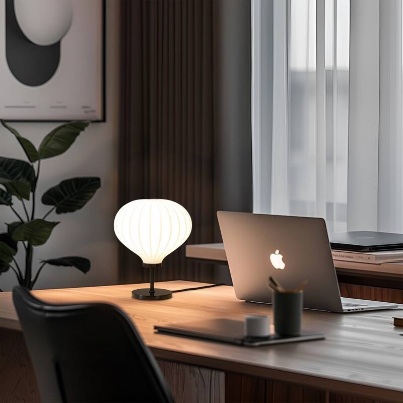 Brightech Nimbus LED Classic Matte Black Modern Round Dimmable Bedside Nightstand Desk Lamp