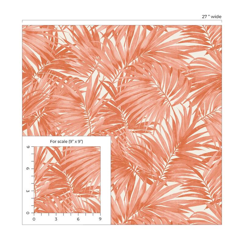 Lillian August Cordelia Tossed Palms Embossed Vinyl Unpasted Wallpaper