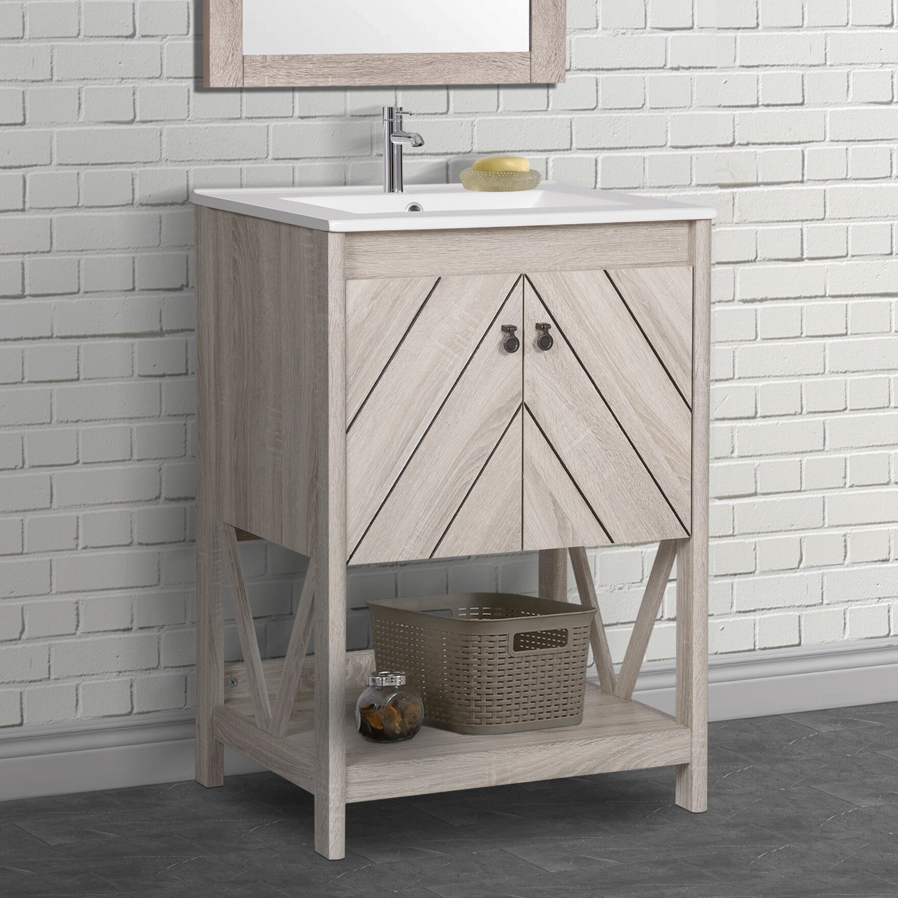 24 Inch Farmhouse Bathroom Vanity Set Overstock 31107891