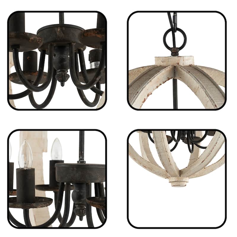 6 - Light Wood Chandelier