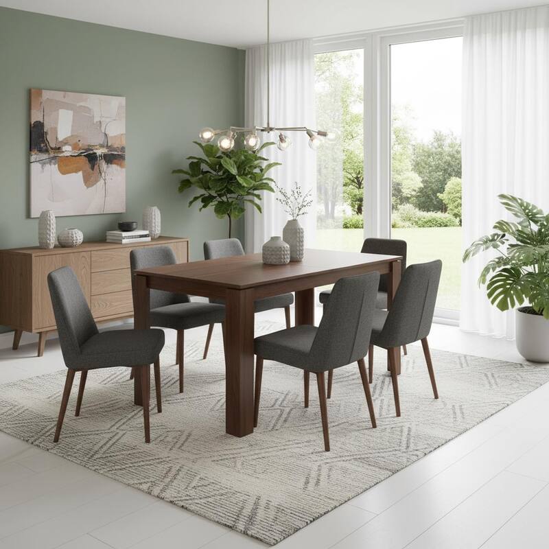 HomyLin Rectangular Wooden Kitchen Dining Table for 4-8