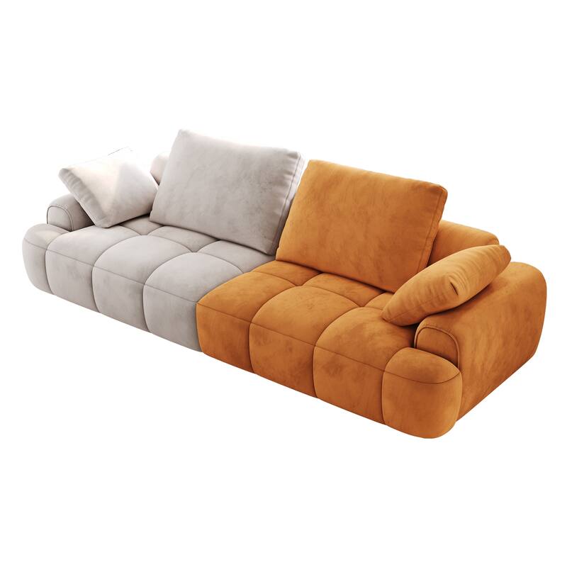 Spacious 86.6" Suede Fabric Two Seat Sofa with Comfortable Seating