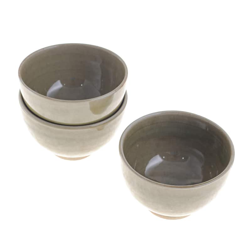 Novica Handmade Earthy Green Ceramic Prep Bowls (Set Of 3)
