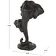 preview thumbnail 8 of 6, Black Polystone Mom and Baby Elephant Decorative Sculpture