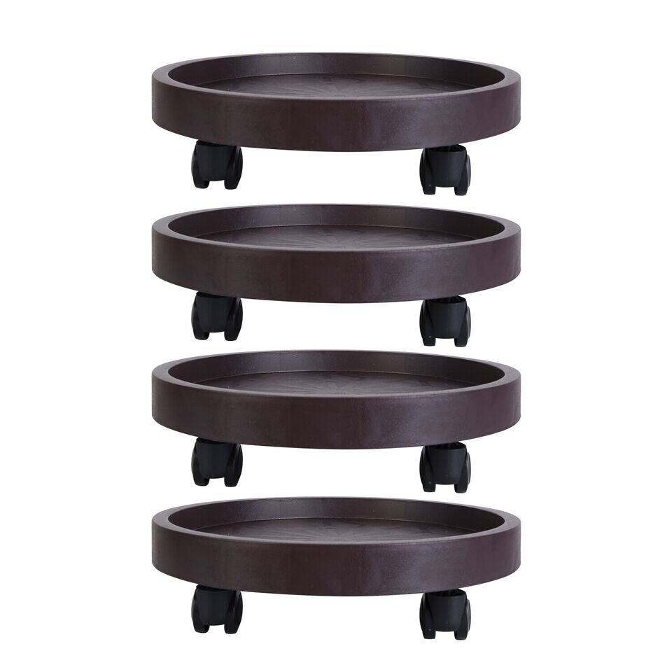4Pcs Rolling Plant Stand Tray Holder