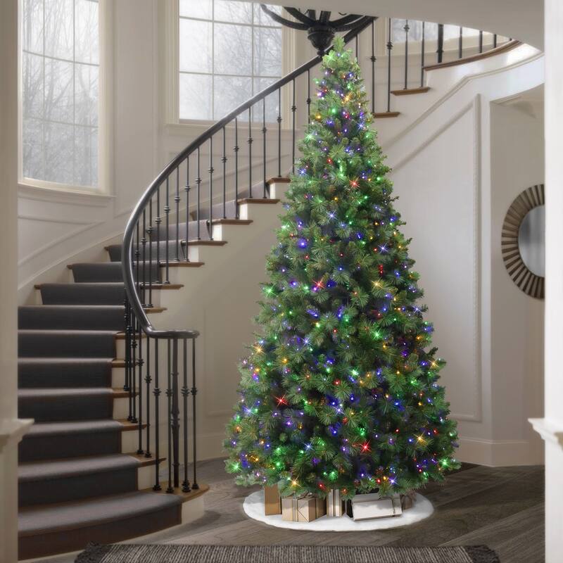 Puleo International 9' Pre-Lit Ontario Spruce Artificial Christmas Tree with LED Lights - 9 Foot
