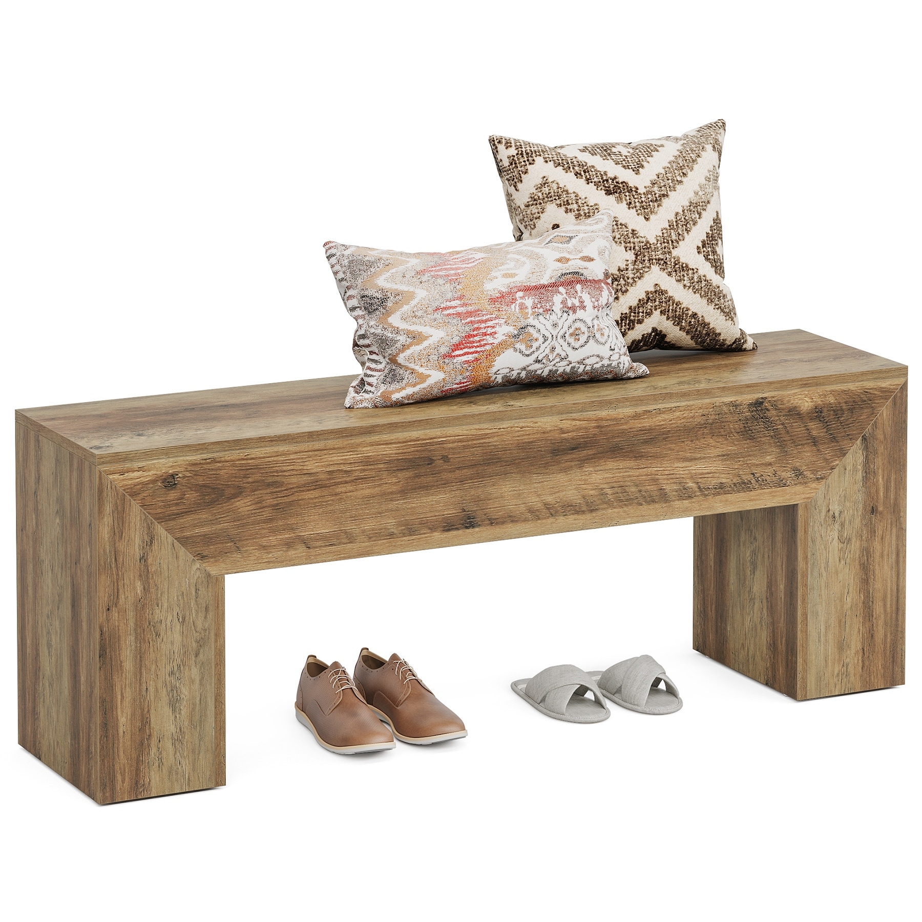 47 Inches Wooden Entryway Shoe Bench Storage Bench - 11.81