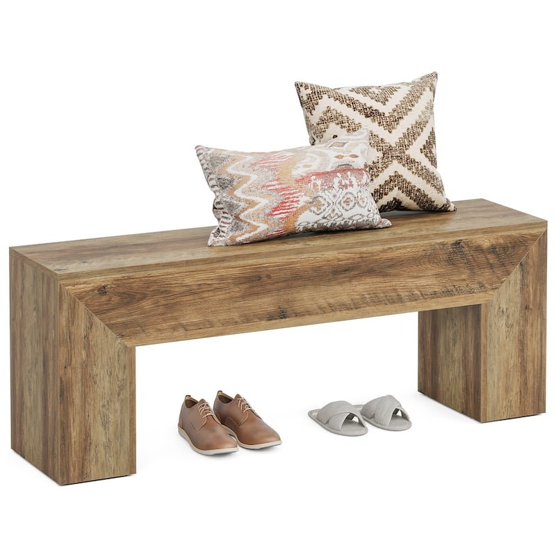 47 Inches Wooden Entryway Shoe Bench Storage Bench - 11.81"D x 47.24"W x 17.72"H