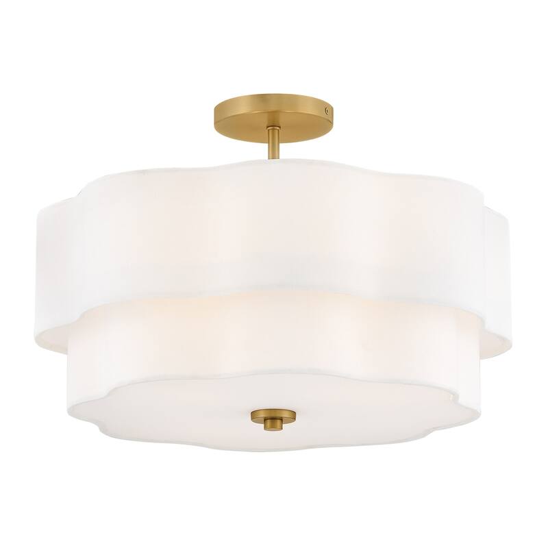 Hinkley Lighting 47733 Gwen 4 Light 20" Wide Semi-Flush Ceiling - Lacquered Brass