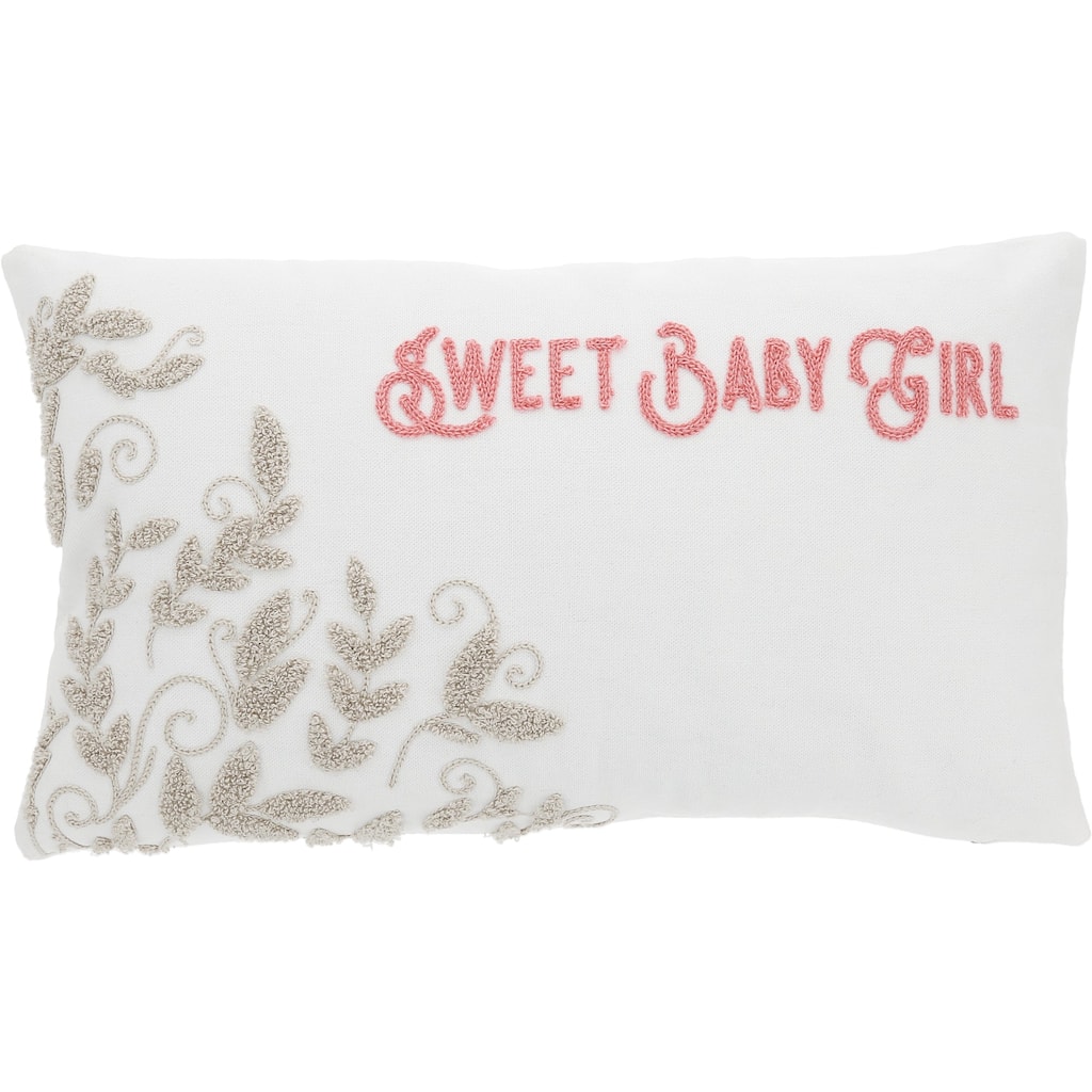 Pavilion Baby Girl Embroidered Pillow