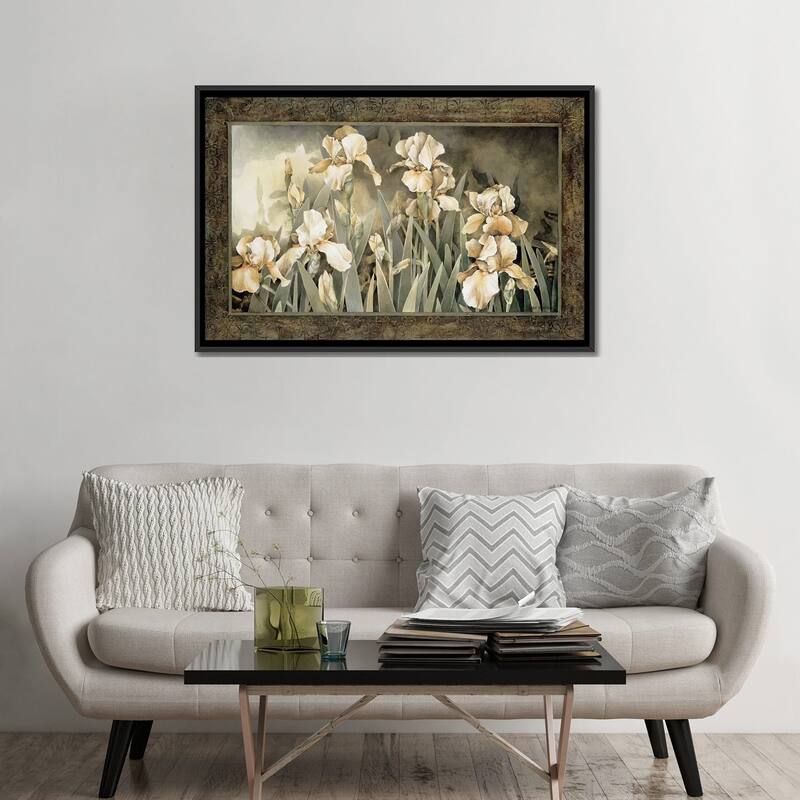 iCanvas "Field Of Irises" by Linda Thompson Framed Canvas Print