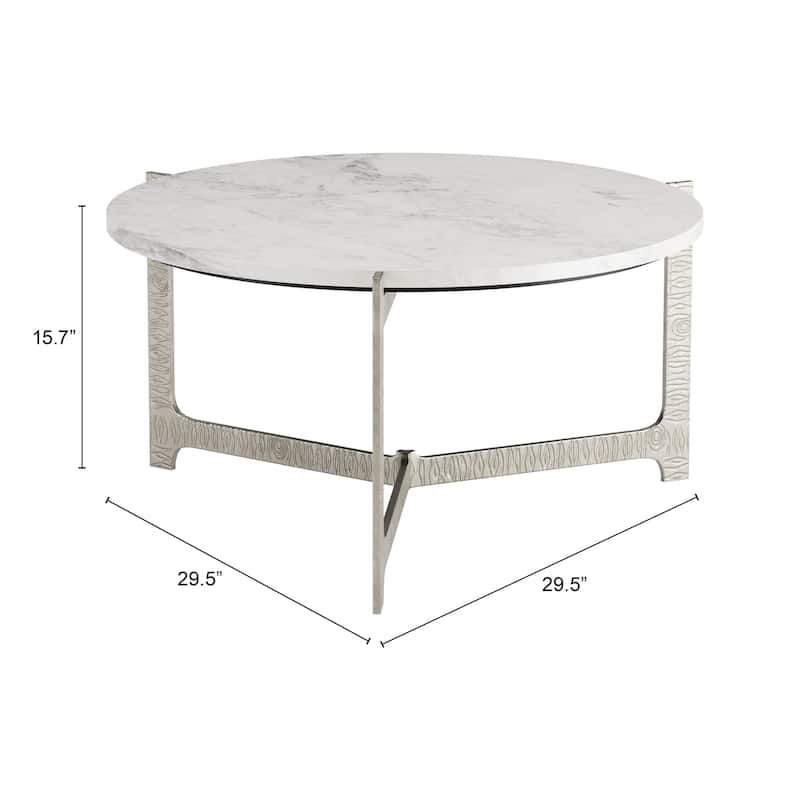 Barmas Coffee Table White & Silver