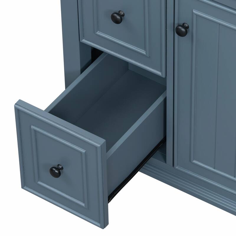 24" Bathroom Vanity with Sink, Bathroom Vanity Cabinet with One Flip Drawer and Two Drawers, Adjustable Shelf