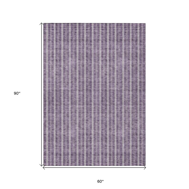 HomeRoots Striped Transitional Rectangle Outdoor Rug