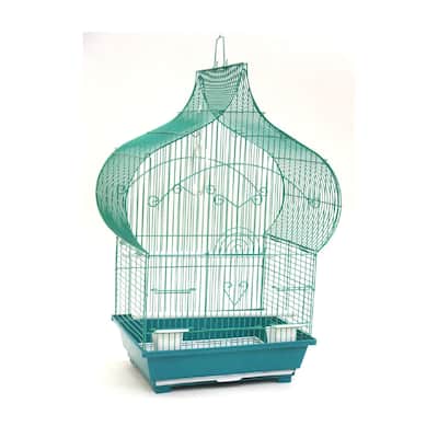 YML Taj Mahal Top Shape Bird Cage with Removable Plastic Tray, Small - Green