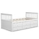 preview thumbnail 25 of 34, Costway Twin Captain's Bed Bunk Bed Alternative w/ Trundle & Drawers White