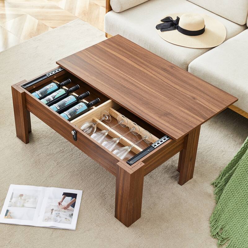 Multi-Functional Mdf Coffee Table With Password Lock