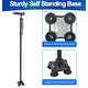 preview thumbnail 3 of 5, Folding Walking Cane with LED Light, Quad Pivoting Base and Ergonomic Handle - 5 Adjustable Heights, Collapsible, Portable