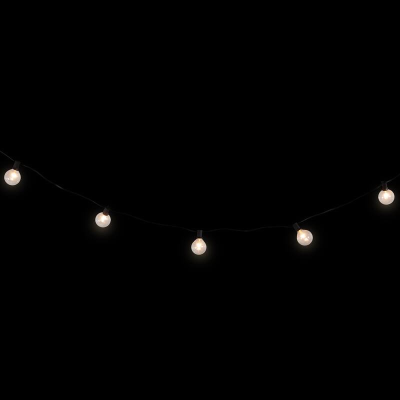 G50 Globe Christmas Light Set - Clear - 9' Black Wire -10ct