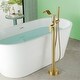 preview thumbnail 4 of 12, Freestanding Tub Faucet With Hand Sprayer Floor Mount Roman Bathtub Faucet Modern Waterfall Tub Filler Trim With Handheld Showe