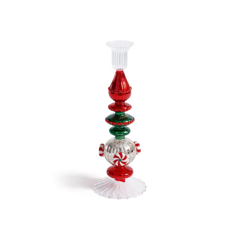 Holiday 10.25" Tall Mercury Glass Taper Candle Holders, Set of 4