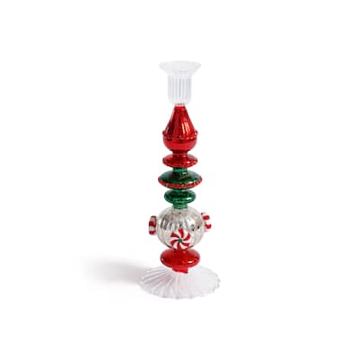 Holiday 10.25" Tall Mercury Glass Taper Candle Holders, Set of 4
