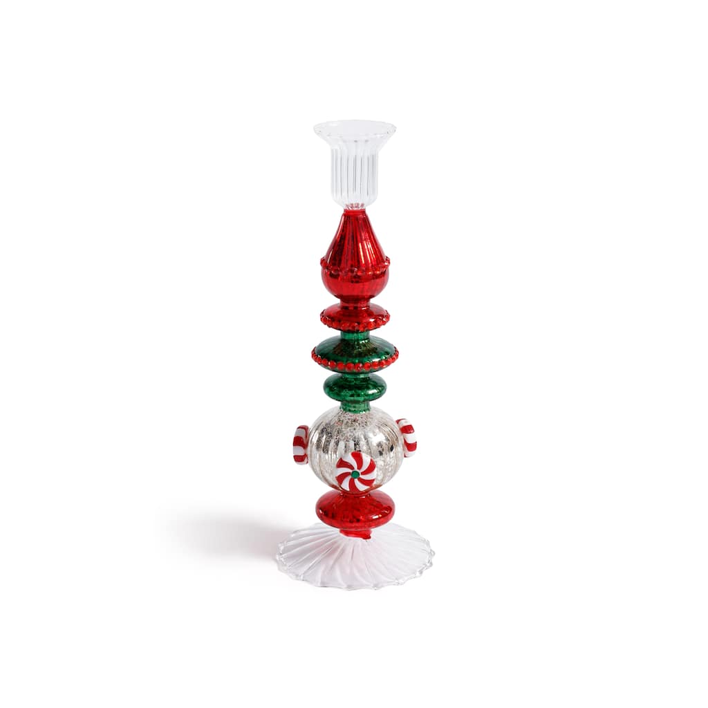 Holiday 10.25" Tall Mercury Glass Taper Candle Holders, Set of 4