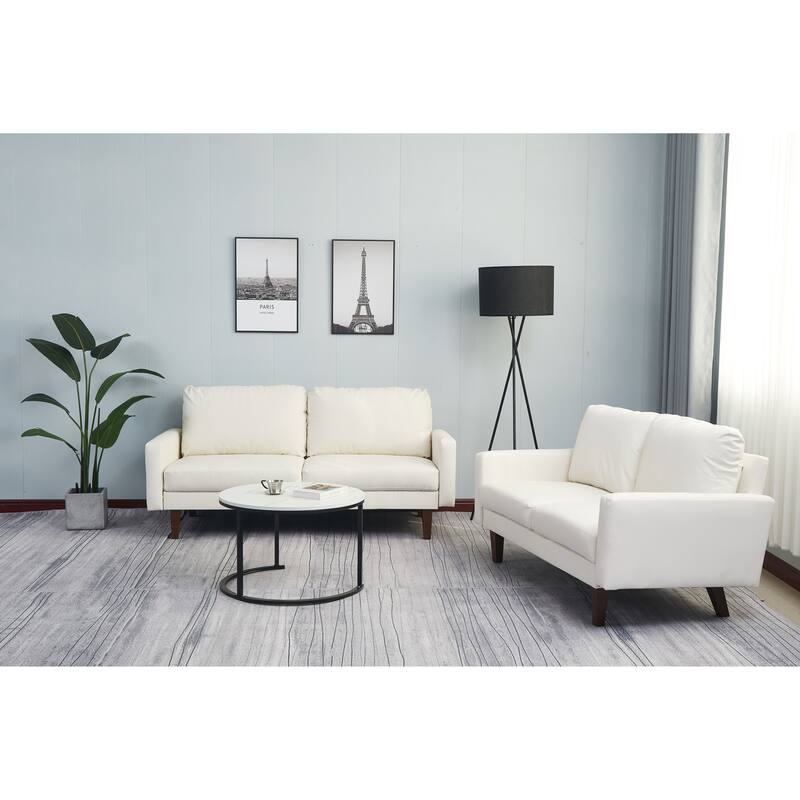 Faux leather 2 Piece Loveseat and Sofa Living Room Set