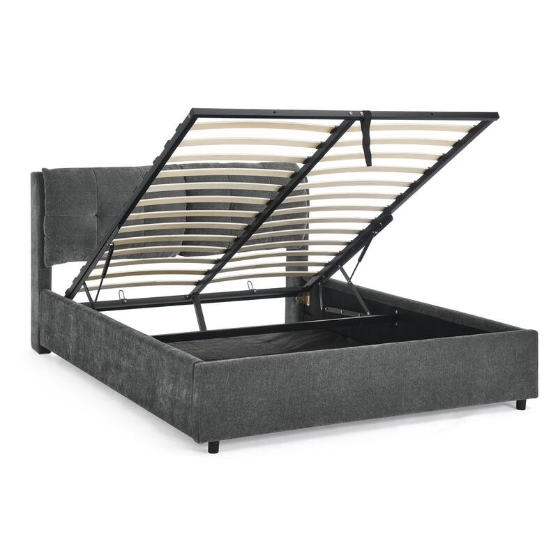 Hydraulic Storage Upholstered Bed with Headboard