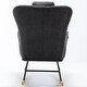 preview thumbnail 16 of 48, Modern Living Room Teddy Fabric Rocking Chair with Pocket and Headrest, Dark Green