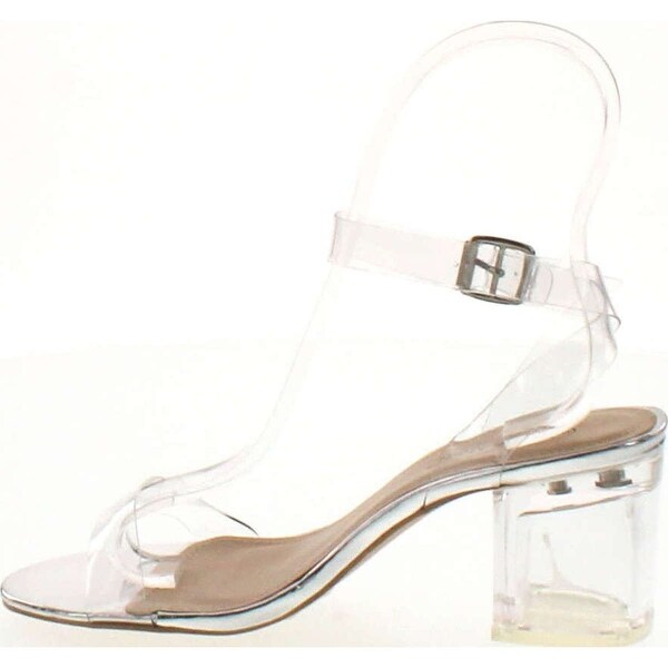 clear peep toe sandals