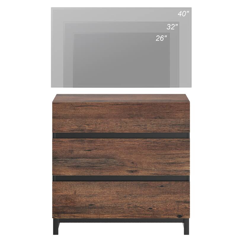 WAMPAT Modern Drawer Dresser, Wooden Chest with Metal Base, Versatile Storage and Closet Organizer for Bedroom, Living Room