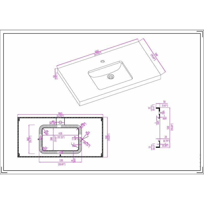 Milano 42" Freestanding (Left Doors) Bathroom Vanity with Reinforced Acrylic Sink