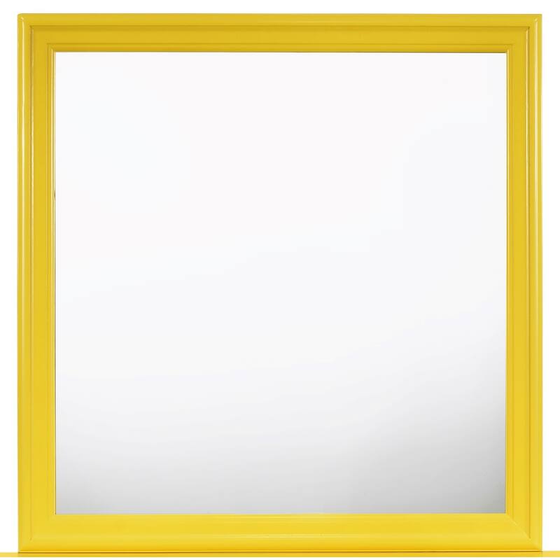 Framed Square Wooden Dresser Mirror - 35" - Yellow