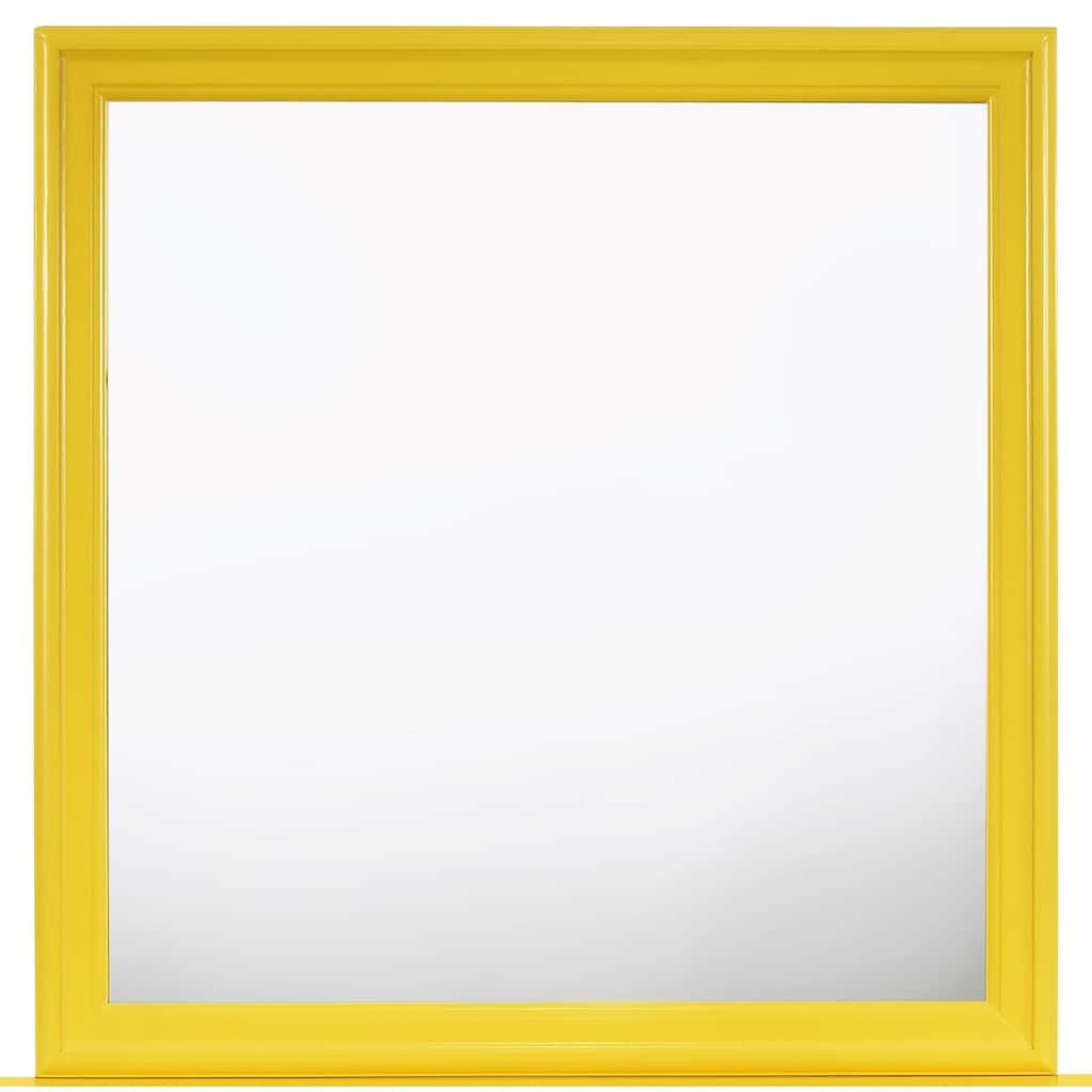 Framed Square Wooden Dresser Mirror - 35" - Yellow