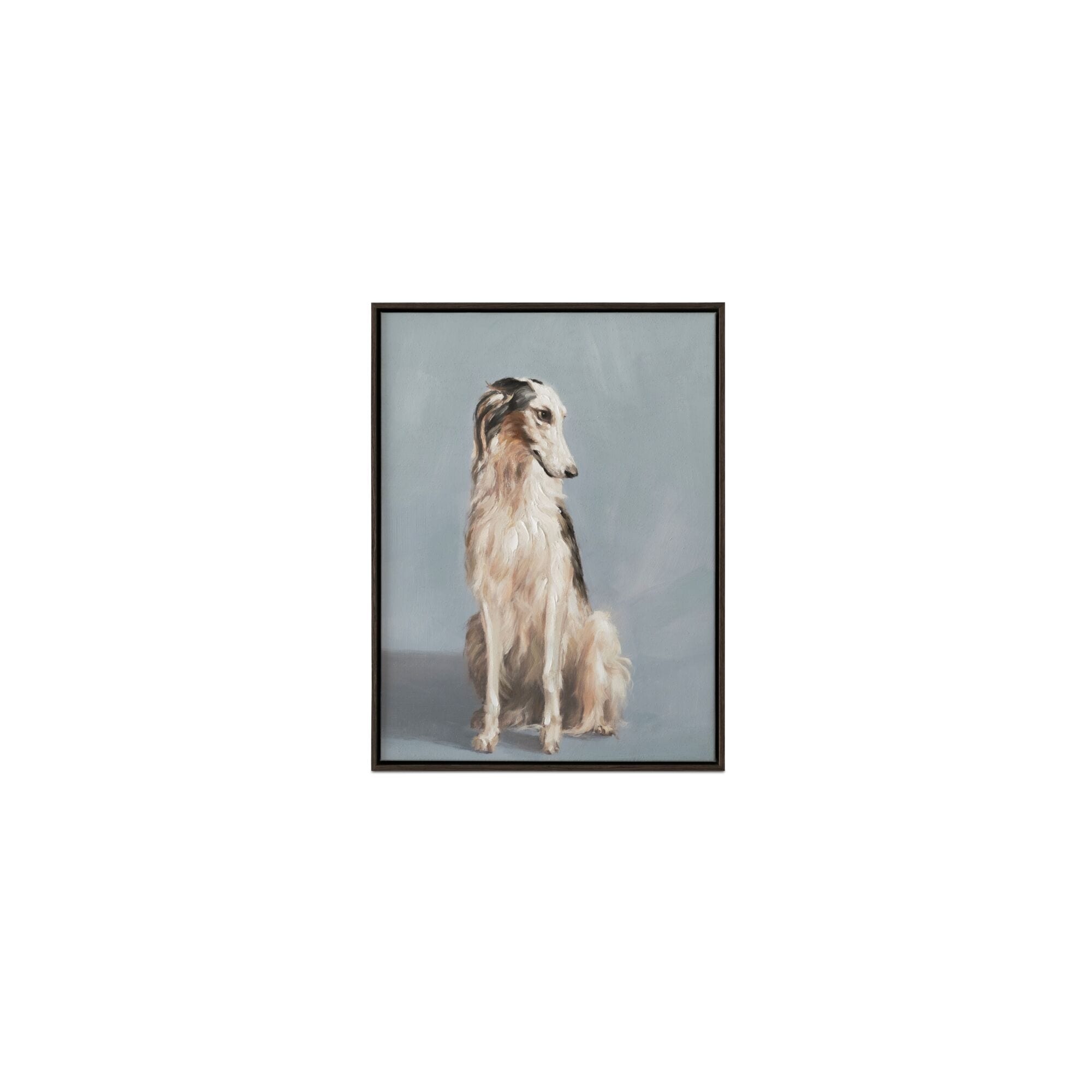 Cassien Painting, Dog Portrait Canvas, Acrylic, Solid Wood Frame, Multicolor