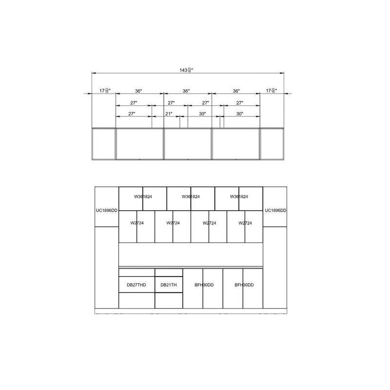 Kitchen Luxe Collection Gray & Black Color Base Size 12Ft Wide - 143x24