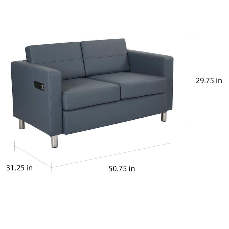 Porch & Den Canal Loveseat With Dual Charging Station In Dillon Fabric K/D