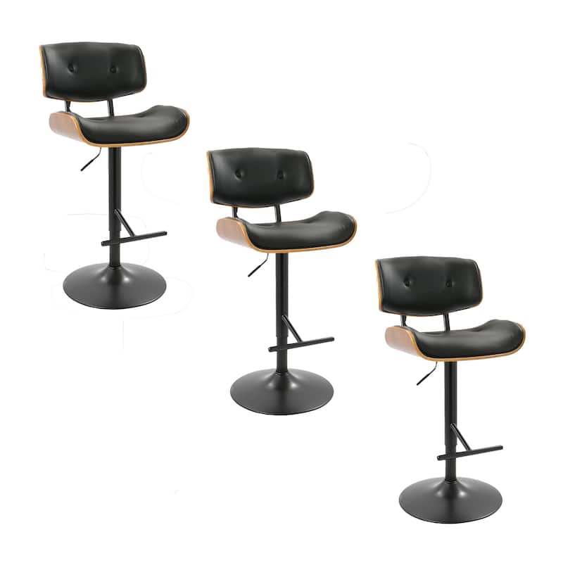 Carson Carrington Leksand Adjustable Bar Stool with Straight T Footrest (Set of 3)