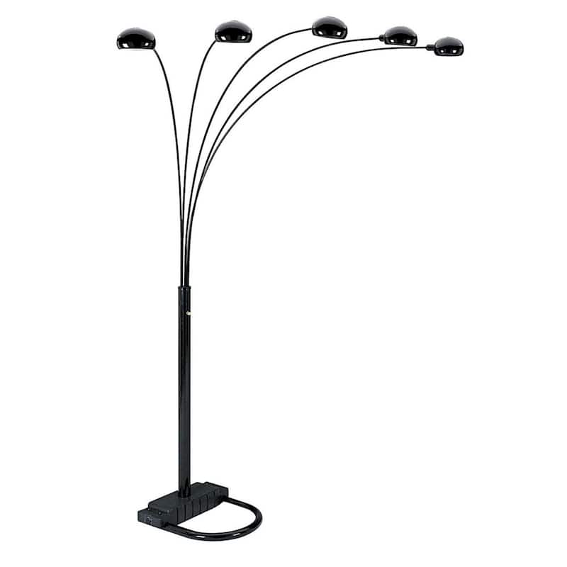 84 Inch Light Arc Floor Lamp with Dome Shade and Dimmer Switch - 50” x 45” x 84” - Black
