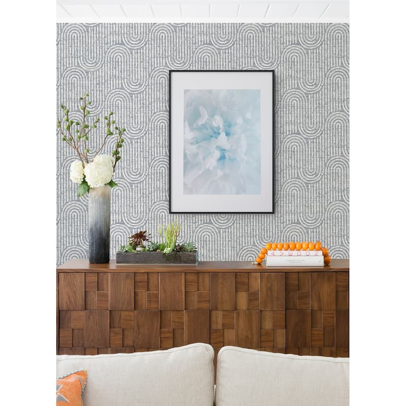 A-Street Prints Trippet Blue Zen Waves Wallpaper