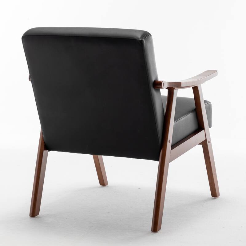 Mid-Century Modern Chair, Living Room Chair with Solid Wood Frame, Accent Chair Extra-Thick Backrest, Wingback Chair