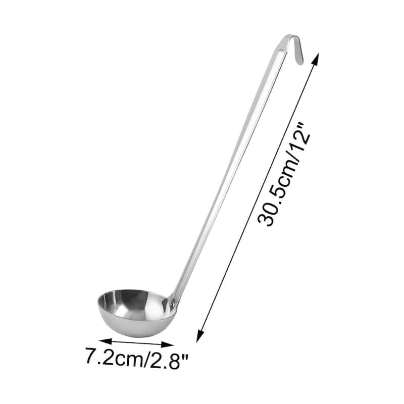 Stainless Steel Soup Spoon Ladle Kitchen Serving Utensil for Cooking Soup Gruel - Silver - Silver