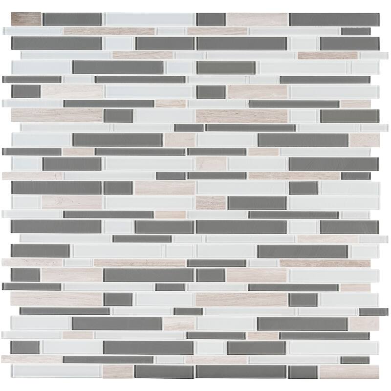 Ackland AKM-G-12X12IL-CA 12" x 12" Glass and Marble and Metal and - Ebon Frost