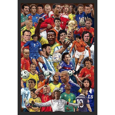 Legends Of Fotball Soccer Framed Art Poster - 24 x 36 Inch